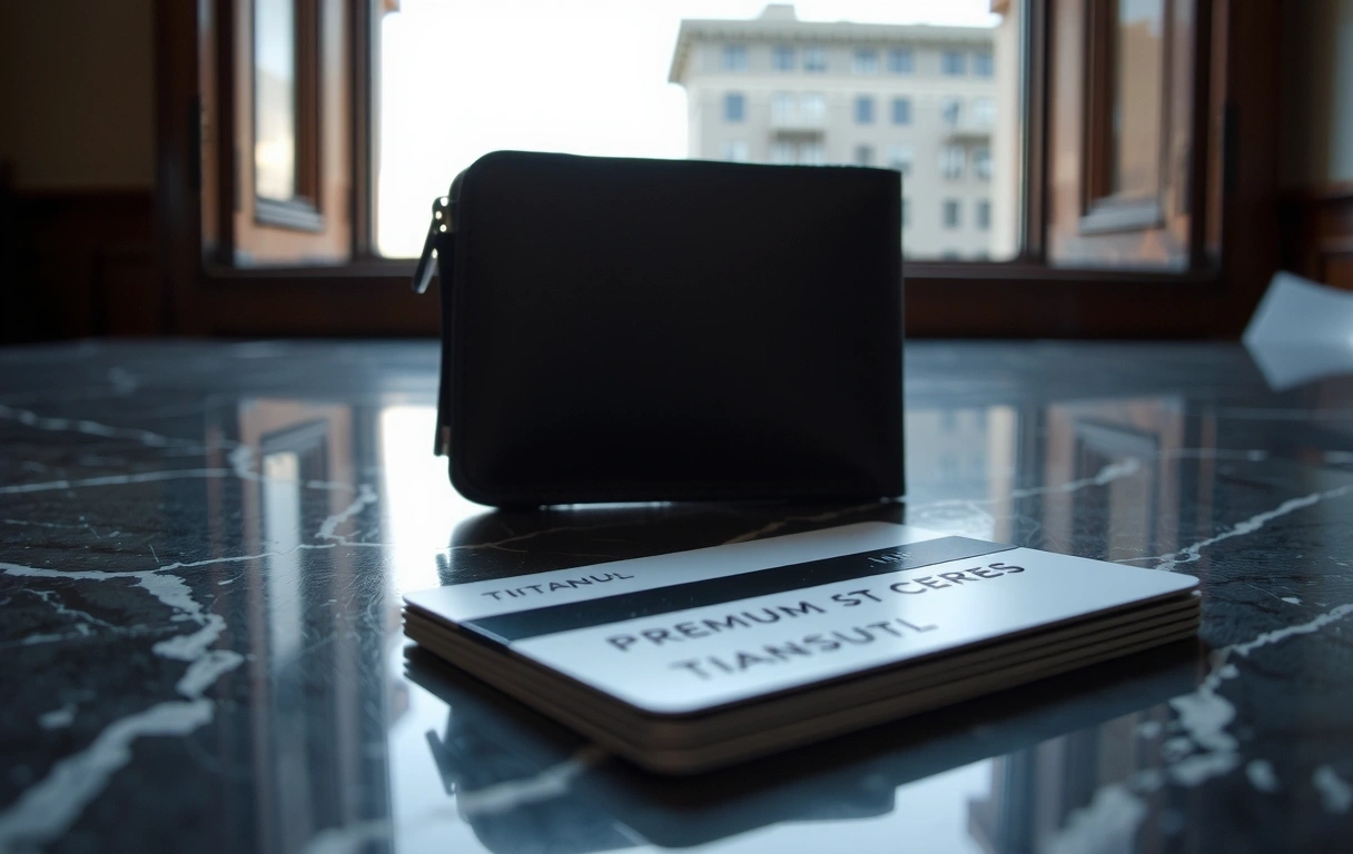 Premium credit cards on marble