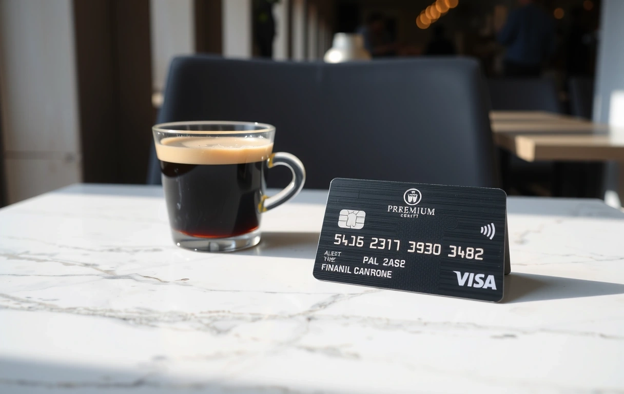 Premium credit card on marble table