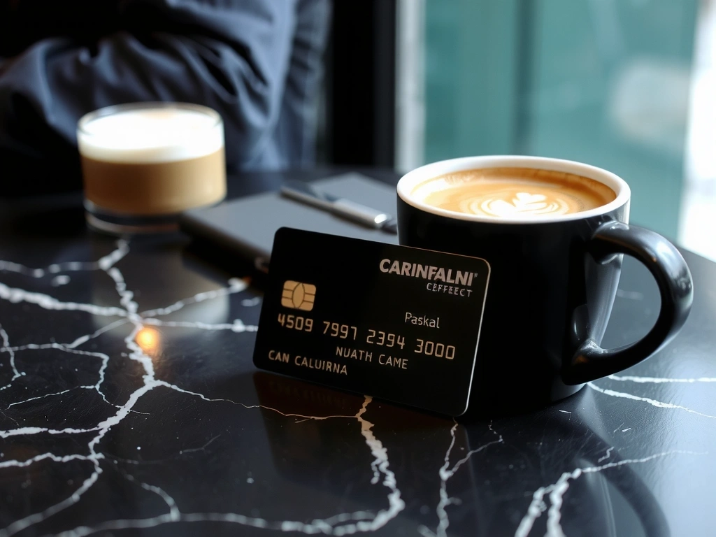 Premium credit card on marble