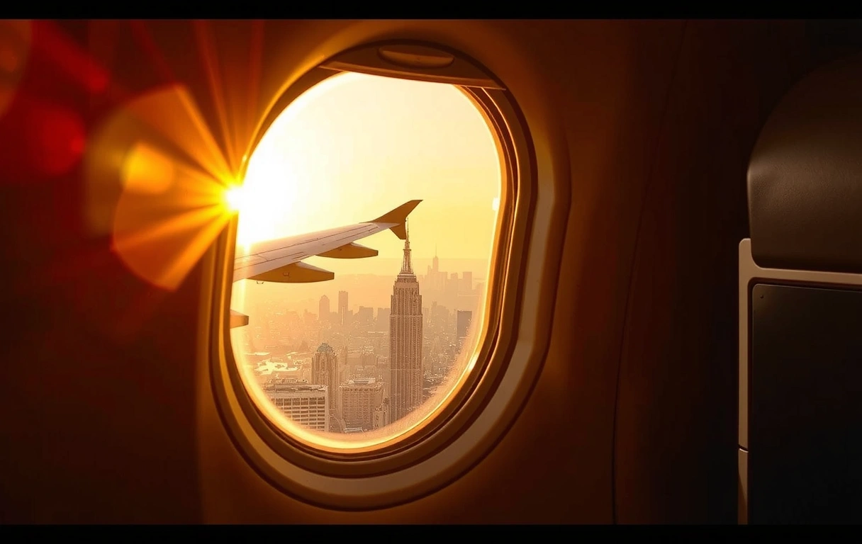 Premium cabin wing view